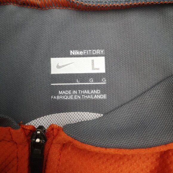 Nike Fit Dry Men's Size Large Orange & Grey Full Zip Running Vest - Picture 3 of 12